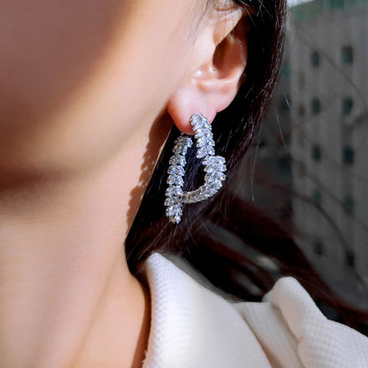 Cluster-Ohrringe in Blattform