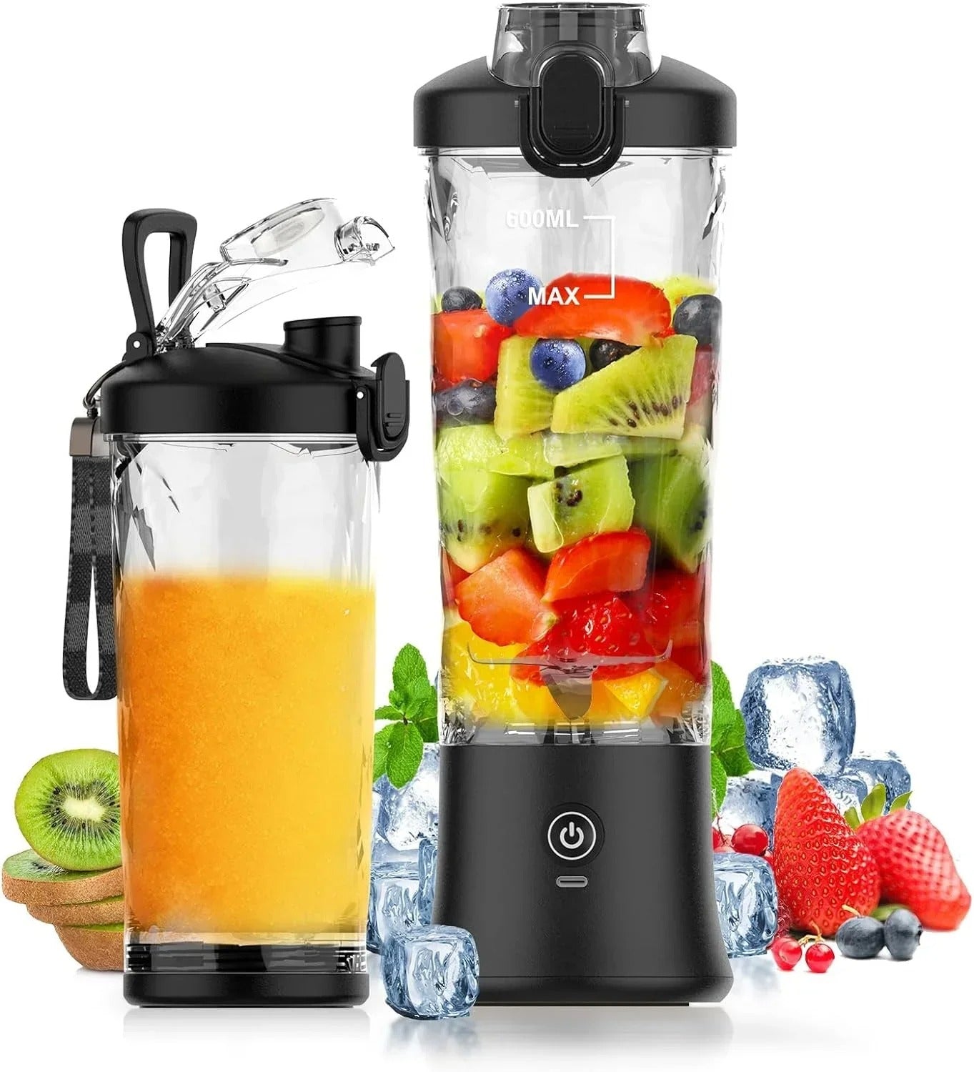 Tragbarer Mixer mit 10-Klingen – 600ml, 4000mAh Akku, Leistungsstark & Kabellos